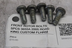 FRONT ROTOR BOLTS 5PCS 3655A 2005 ROAD KING CUSTOM FLHRSI