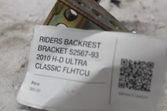 RIDERS BACKREST BRACKET 52567-93 2010 H-D ULTRA CLASSIC FLHTCU
