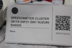 SPEEDOMETER CLUSTER 34119-20F21 2001 SUZUKI SV650S