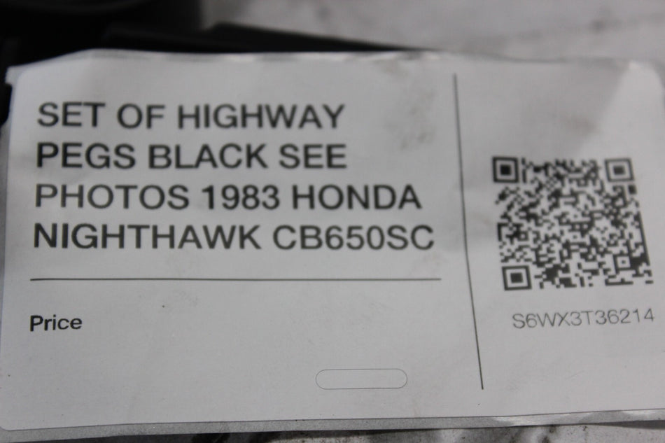 SET OF HIGHWAY PEGS BLACK SEE PHOTOS 1983 HONDA NIGHTHAWK CB650SC