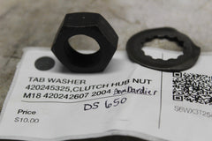 TAB WASHER 420245325,CLUTCH HUB NUT M18 420242607 2004 BOMBARDIER DS 650