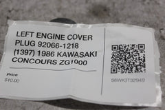 LEFT ENGINE COVER PLUG 92066-1218 (1397) 1986 KAWASAKI CONCOURS ZG1000