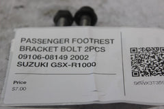 PASSENGER FOOTREST BRACKET BOLT 2PCS 09106-08149 2002 SUZUKI GSX-R1000