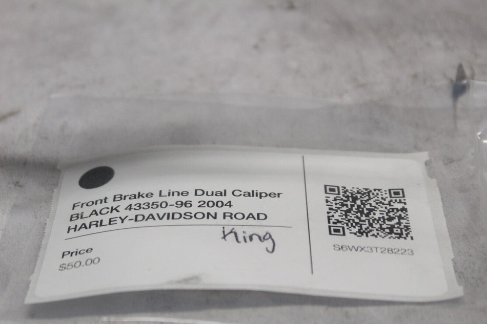 Front Brake Line Dual Caliper BLACK 43350-96 2004 HARLEY-DAVIDSON ROAD KING