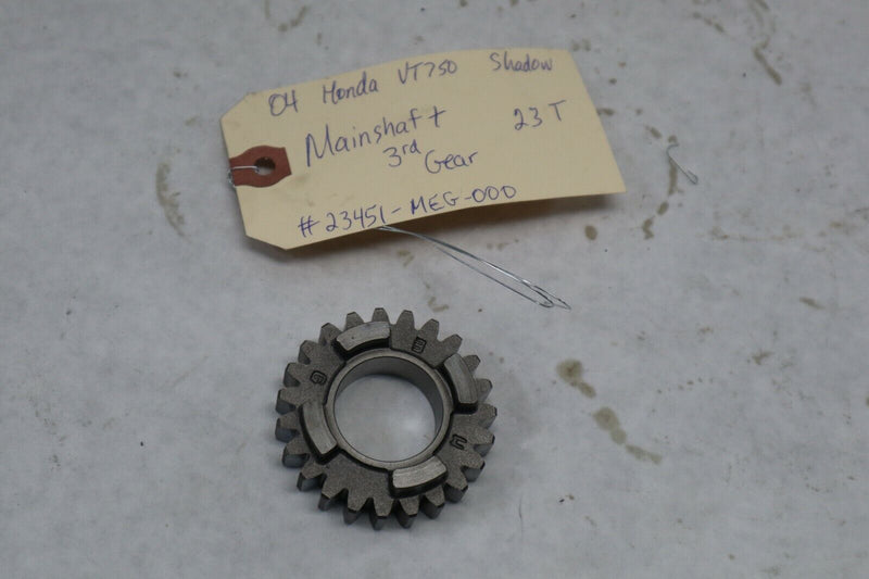 OEM Honda Motorcycle Mainshaft 3rd Gear 23T 2004 Shadow VT750 23451-MEG-000