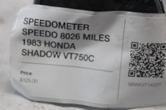 37200-ME9-671 SPEEDOMETER SPEEDO 8026 MILES 1983 HONDA SHADOW VT750C