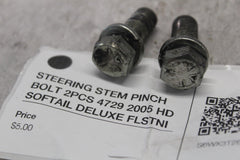 STEERING STEM PINCH BOLT 2PCS 4729 2005 HD SOFTAIL DELUXE FLSTNI