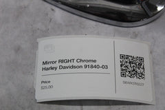 Mirror RIGHT Chrome Harley Davidson 91840-03