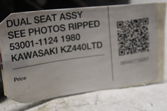 DUAL SEAT ASSY SEE PHOTOS RIPPED 53001-1124 1980 KAWASAKI KZ440LTD