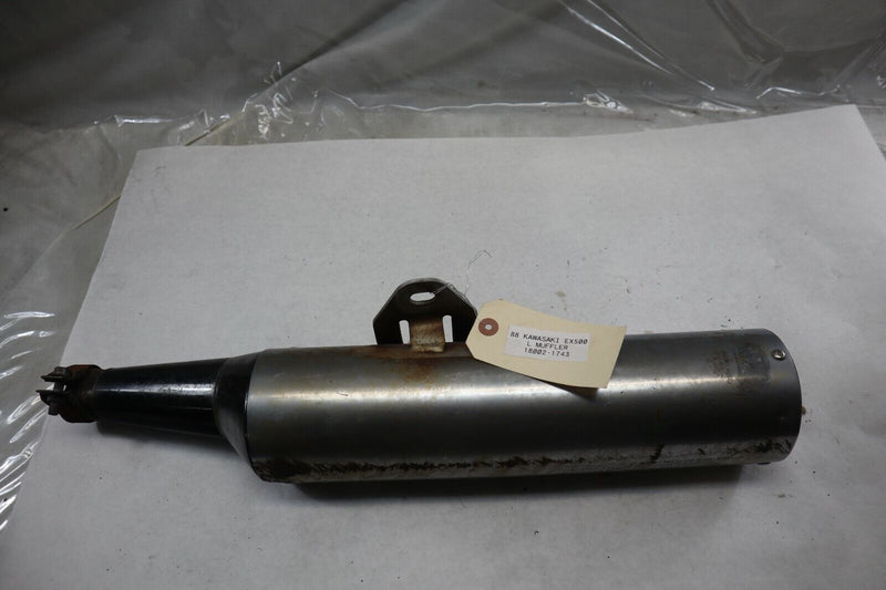 OEM Kawasaki Motorcycle LEFT Exhaust Muffler 1988 EX500 18002-1743