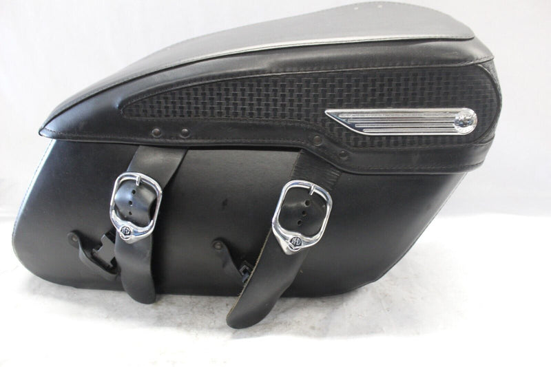 91139-09 LEATHER SADDLEBAG BASKET WEAVE LEFT HARLEY DAVIDSON