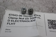 67043-96 Gauge Back Clamp Nut (2) 2008 H-D ELECTRAGLIDE FLHT