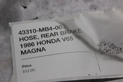 43310-MB4-003 HOSE, REAR BRAKE 1986 HONDA V65 MAGNA