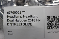 67700062 7" Headlamp Headlight Dual Halogen 2018 H-D STREETGLIDE
