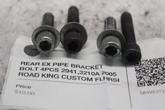 REAR EX PIPE BRACKET BOLT 4PCS 2941, 3210A 2005 ROAD KING CUSTOM FLHRSI