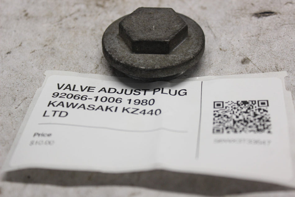 VALVE ADJUST PLUG 92066-1006 1980 KAWASAKI KZ440 LTD