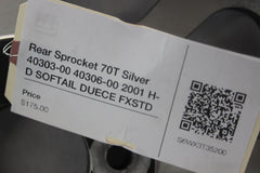 Rear Sprocket 70T Silver 40303-00 40306-00 2001 H-D SOFTAIL DUECE FXSTD