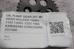 OIL PUMP GEAR 35T W/ GEAR HOLDER 16085-1103 13091-1333 1986 KAWASAKI CONCOURS ZG