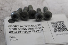 FRONT ROTOR BOLTS 5PCS 3655A 2005 ROAD KING CUSTOM FLHRSI