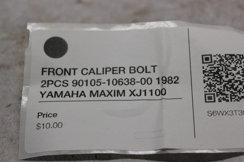 FRONT CALIPER BOLT 2PCS 90105-10638-00 1982 YAMAHA MAXIM XJ1100