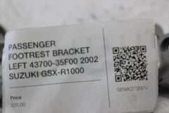 PASSENGER FOOTREST BRACKET LEFT 43700-35F00 2002 SUZUKI GSX-R1000