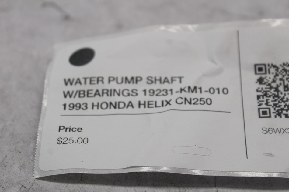 WATER PUMP SHAFT W/BEARINGS 19231-KM1-010 1993 HONDA HELIX CN250