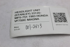 HEADLIGHT UNIT (STANLEY) 33120-MF5-751 1983 HONDA VF750C MAGNA