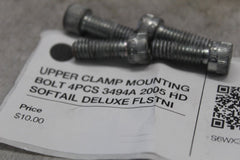 UPPER CLAMP MOUNTING BOLT 4PCS 3494A 2005 HD SOFTAIL DELUXE FLSTNI