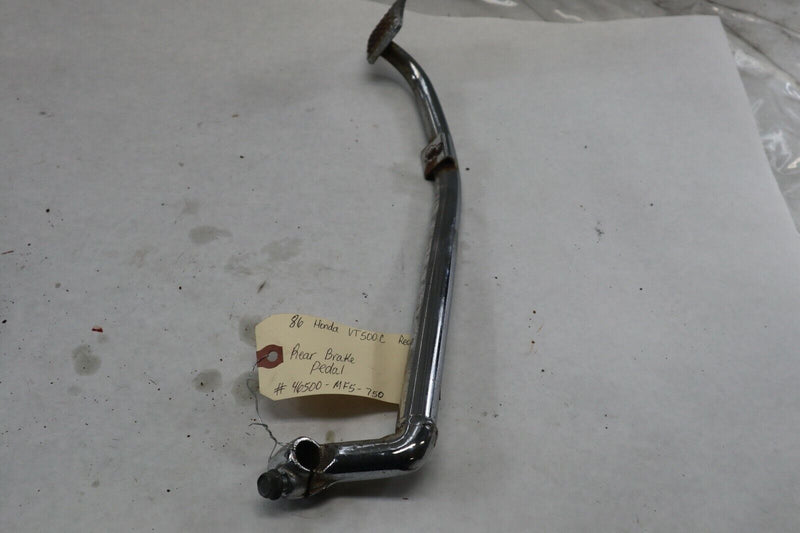 OEM Honda Motorcycle Rear Brake Pedal Lever 1986 VT 500C Shadow Red