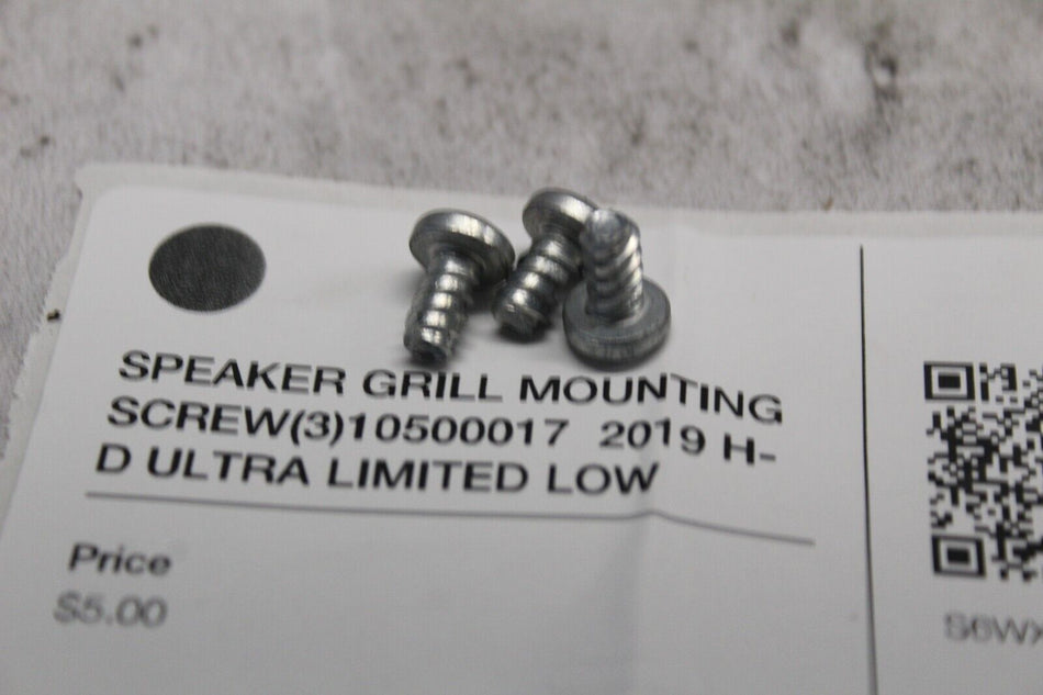 SPEAKER GRILL MOUNTING SCREW (3) 10500017  2019 H-D ULTRA LIMITED LOW