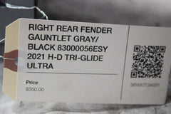 RIGHT REAR FENDER GAUNTLET GRAY/ BLACK 83000056ESY 2021 H-D TRI-GLIDE ULTRA