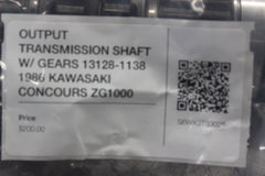 OUTPUT TRANSMISSION SHAFT W/ GEARS 13128-1138 1986 KAWASAKI CONCOURS ZG1000
