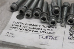 OUTER PRIMARY SCREWS 4740A 7PCS,4820A 5PCS 2005 HD SOFTAIL DELUXE FLSTNI