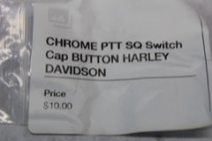 CHROME PTT SQ Switch Cap BUTTON HARLEY DAVIDSON