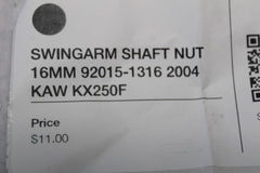 SWINGARM SHAFT NUT 16MM 92015-1316 2004 KAW KX250F