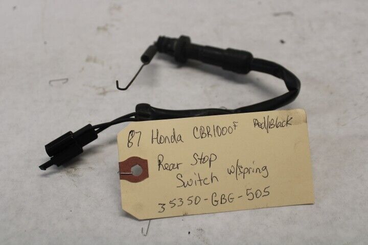 Rear Stop Switch w/Spring 35350-GBG-505 1987 Honda CBR1000F Hurricane
