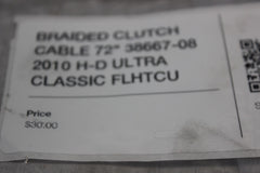 BRAIDED CLUTCH CABLE 72" 38667-08 2010 H-D ULTRA CLASSIC FLHTCU