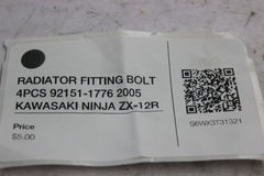 RADIATOR FITTING BOLT 4PCS 92151-1776 2005 KAWASAKI NINJA ZX-12R