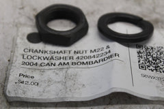 CRANKSHAFT NUT M22 & LOCKWASHER 420842234 2004 CAN AM BOMBARDIER DS 650