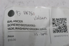 BALANCER SCREW 92002-1636, WASHER (10X32X4.5) 92022-1641 1993 VULCAN VN750