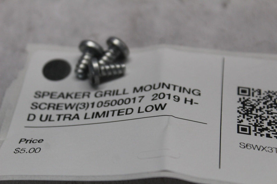 SPEAKER GRILL MOUNTING SCREW (3) 10500017  2019 H-D ULTRA LIMITED LOW