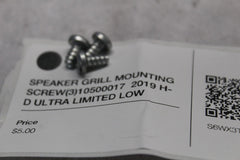 SPEAKER GRILL MOUNTING SCREW (3) 10500017  2019 H-D ULTRA LIMITED LOW