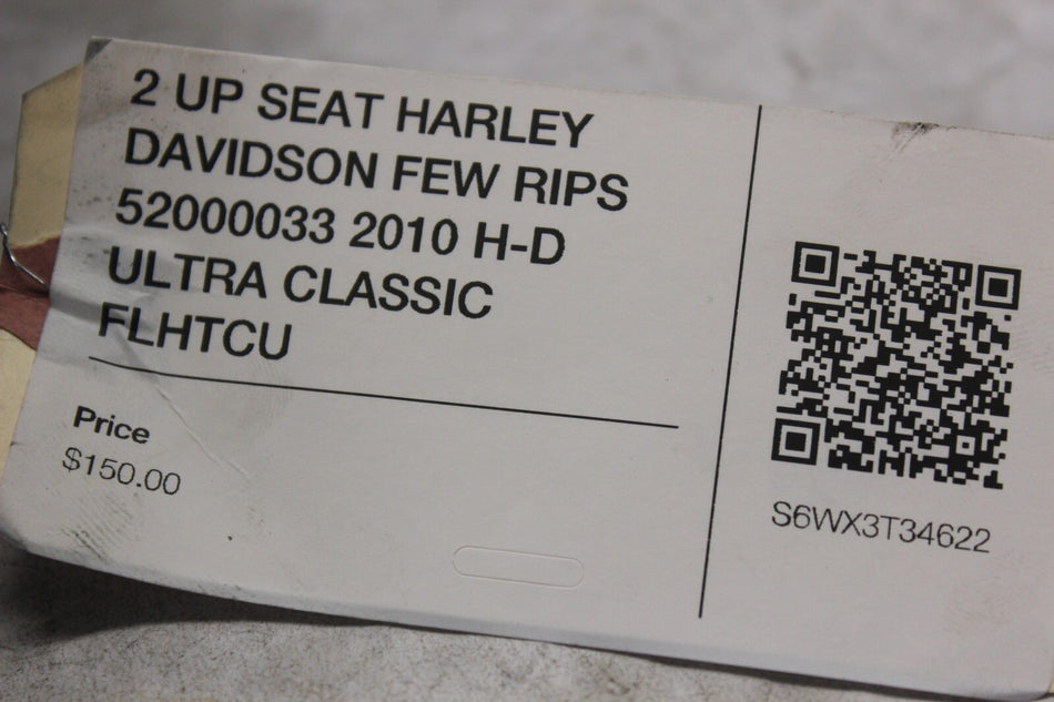 2 UP SEAT HARLEY DAVIDSON FEW RIPS 52000033 2010 H-D ULTRA CLASSIC FLHTCU
