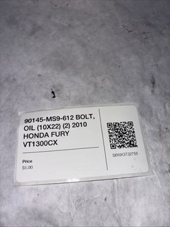 90145-MS9-612 BOLT, OIL (10X22) (2) 2010 HONDA FURY VT1300CX