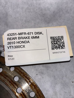 43251-MFR-671 DISK, REAR BRAKE 6MM 2010 HONDA VT1300CX