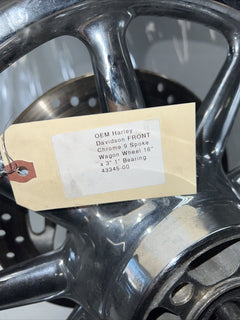 Harley Davidson Chrome REAR 9 Spoke Wagon Wheel 16" x 3" 1" Bearing 43299-02