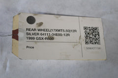 REAR WHEEL (17XMT5.50) 12R SILVER 64111-34E00-12R 1999 GSX-R600