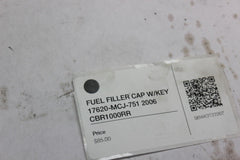FUEL FILLER CAP W/KEY 17620-MCJ-751 2006 CBR1000RR