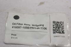 Oil Filter Assy. W/Spring #16097-1058/#92144-1106 1999 Kawasaki Vulcan VN1500