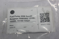 Fuel Pump 2006 Suzuki Burgman AN650K6 15100-10G00, 15100-10G01